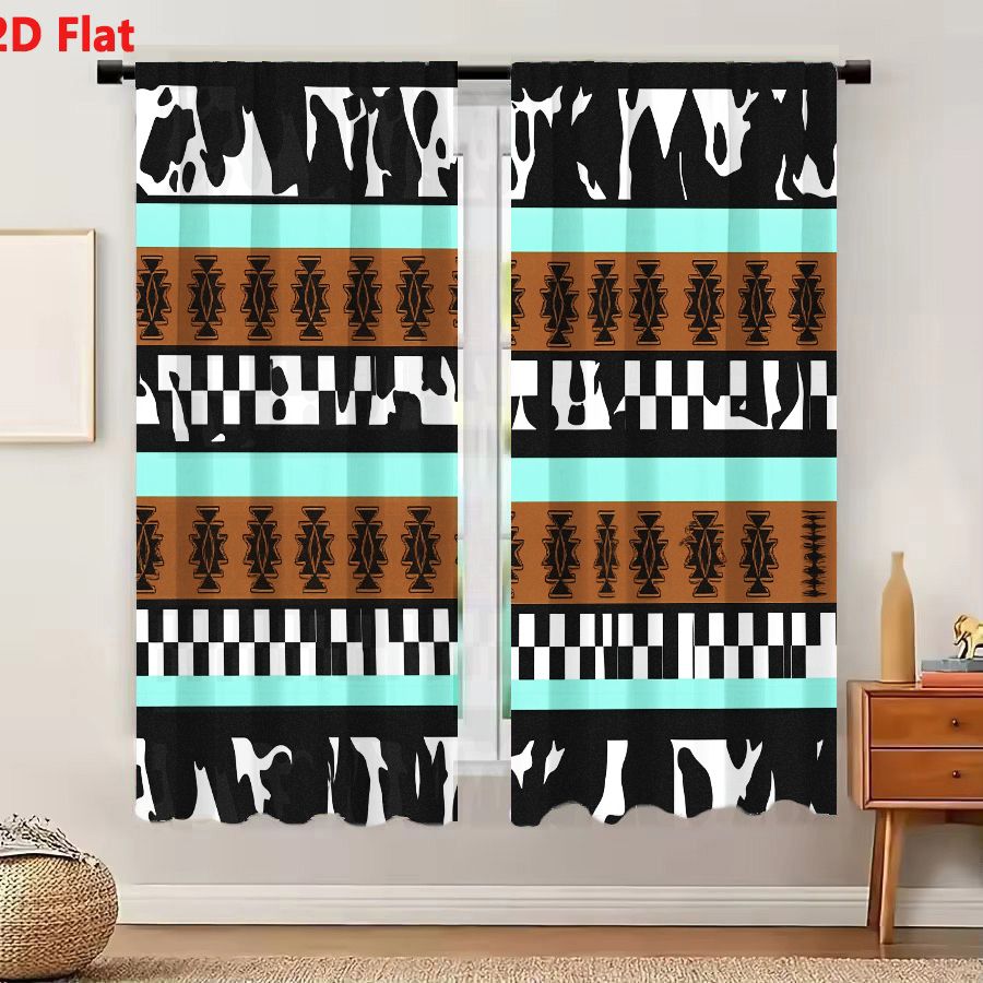 Century Textile & Sewing Supply Photos - 2 Cortinas con Patrón Tribal Abstracto
